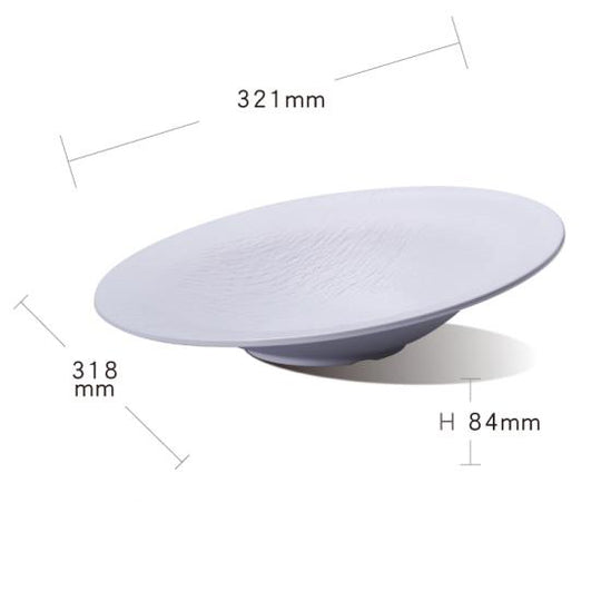 Rock pattern angled bowl (white)