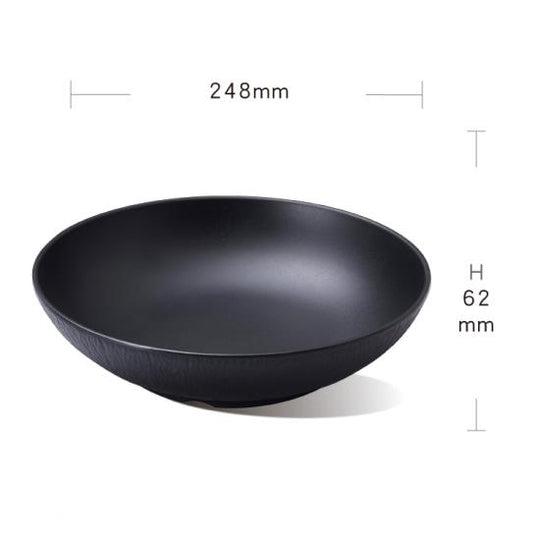10" rock pattern salad bowl (black)