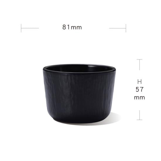 Iwate Stone Pattern Tea Cup (Black)