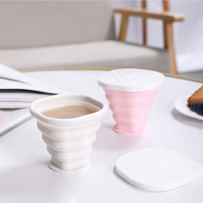 矽膠輕量便攜伸縮摺疊水杯連蓋 (200ml / 300ml)