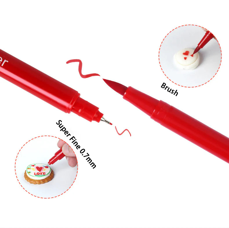 Edible Writing Pen (Dual-Tip 0.7mm & Brush / Pack of 10)