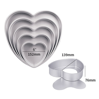 Heart-shaped cake mold (movable bottom/anode) 