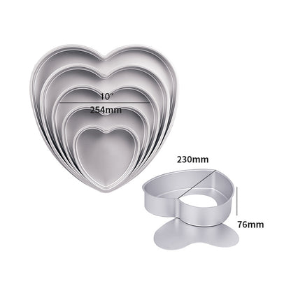 Heart-shaped cake mold (movable bottom/anode) 