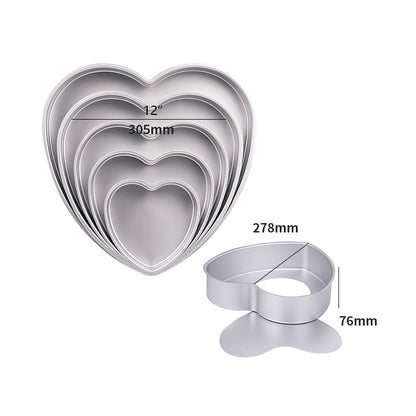 Heart-shaped cake mold (movable bottom/anode) 