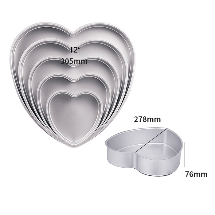 Heart-shaped cake mold (solid base/anode) 