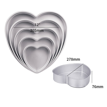 Heart-shaped cake mold (solid base/anode) 