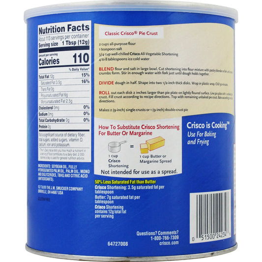 Crisco's All-Vegetable Shortening Oil / 3lb