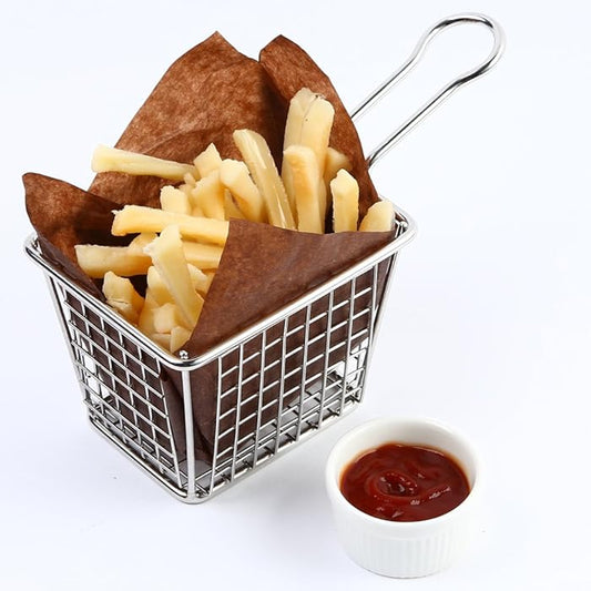 Square Shaped Stainless Steel Mini Fry Basket / French Fries Basket