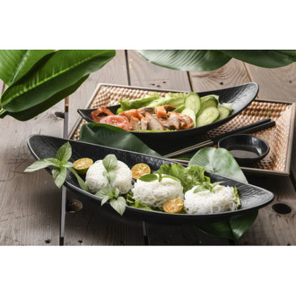 Melamine Boat-Shaped Plate (Black)