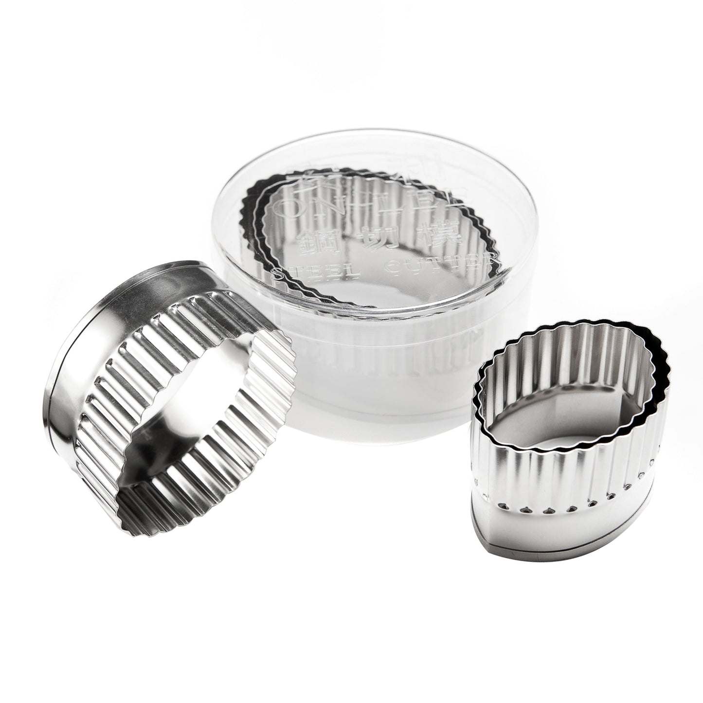 H4.5cm Rugby Shape Stainless Steel Cutter (Fluted / Set of 6pcs)