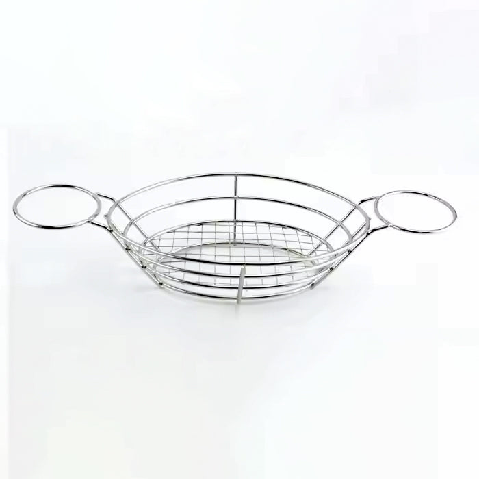 橢圓形炸物籃 配帶兩個不銹鋼 4oz. 醬杯