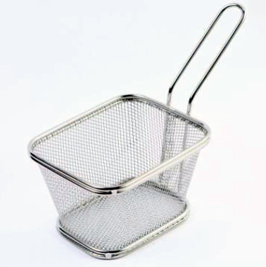 Square Shaped Stainless Steel Mini Fry Basket / French Fries Basket
