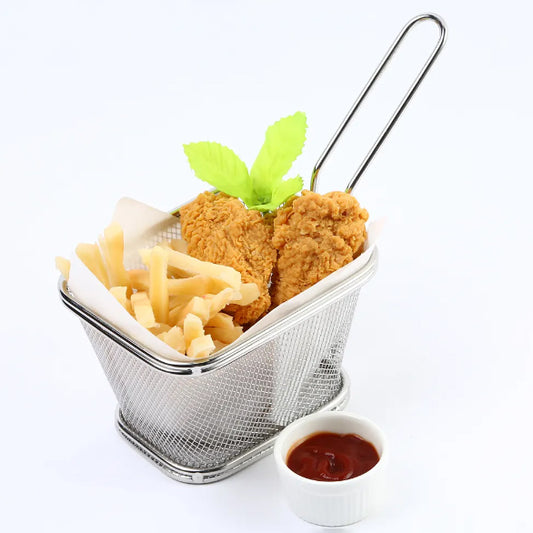 Square Shaped Stainless Steel Mini Fry Basket / French Fries Basket
