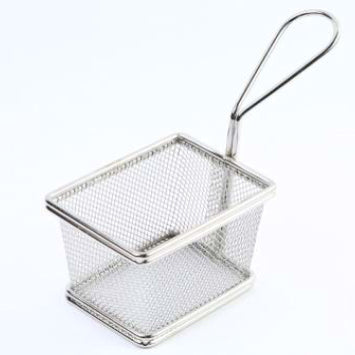 Square Shaped Stainless Steel Mini Fry Basket / French Fries Basket