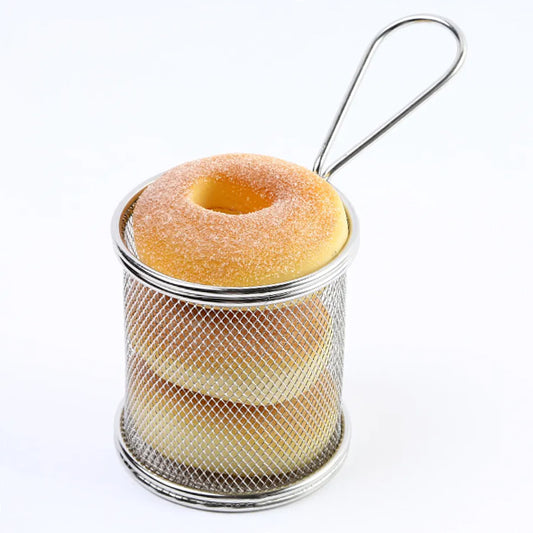 Round Shaped Stainless Steel Mini Fry Basket / French Fries Basket