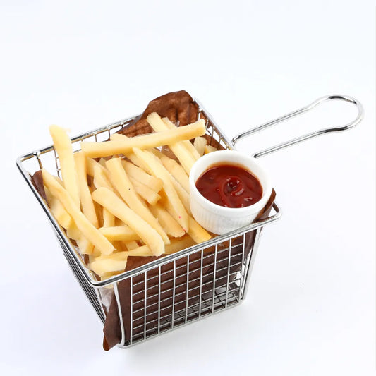 Square Shaped Stainless Steel Mini Fry Basket / French Fries Basket