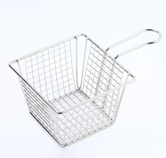 Square Shaped Stainless Steel Mini Fry Basket / French Fries Basket