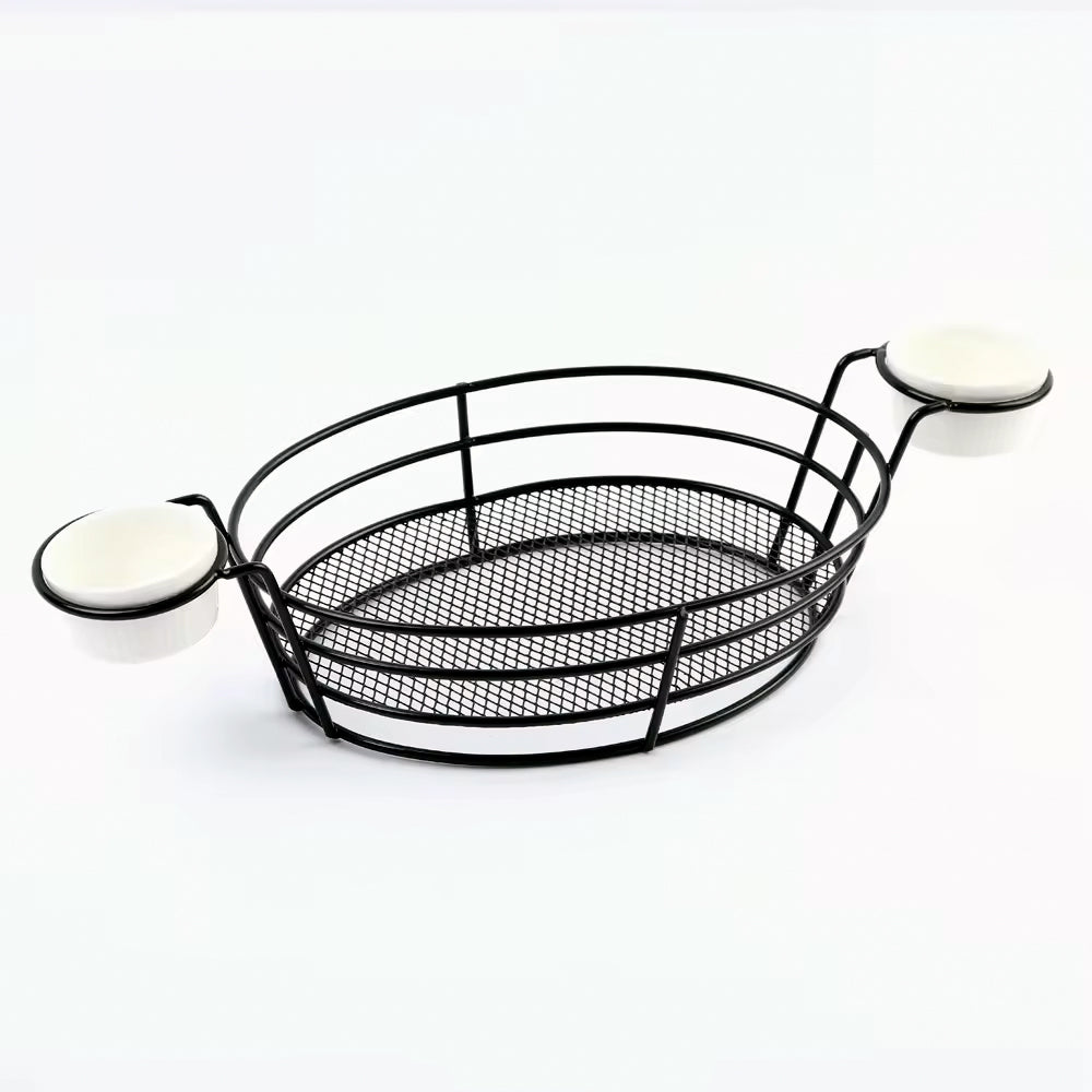 食物展示籃配帶兩個醬杯