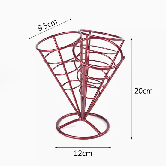 三頭錐形炸物架