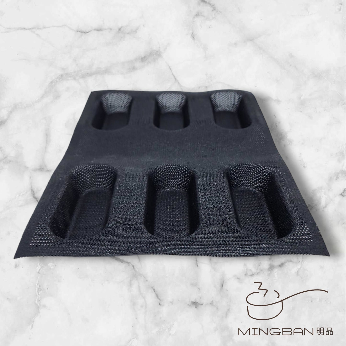 Non-Stick Perforated Fiberglass Baguette Bread Form (Black)