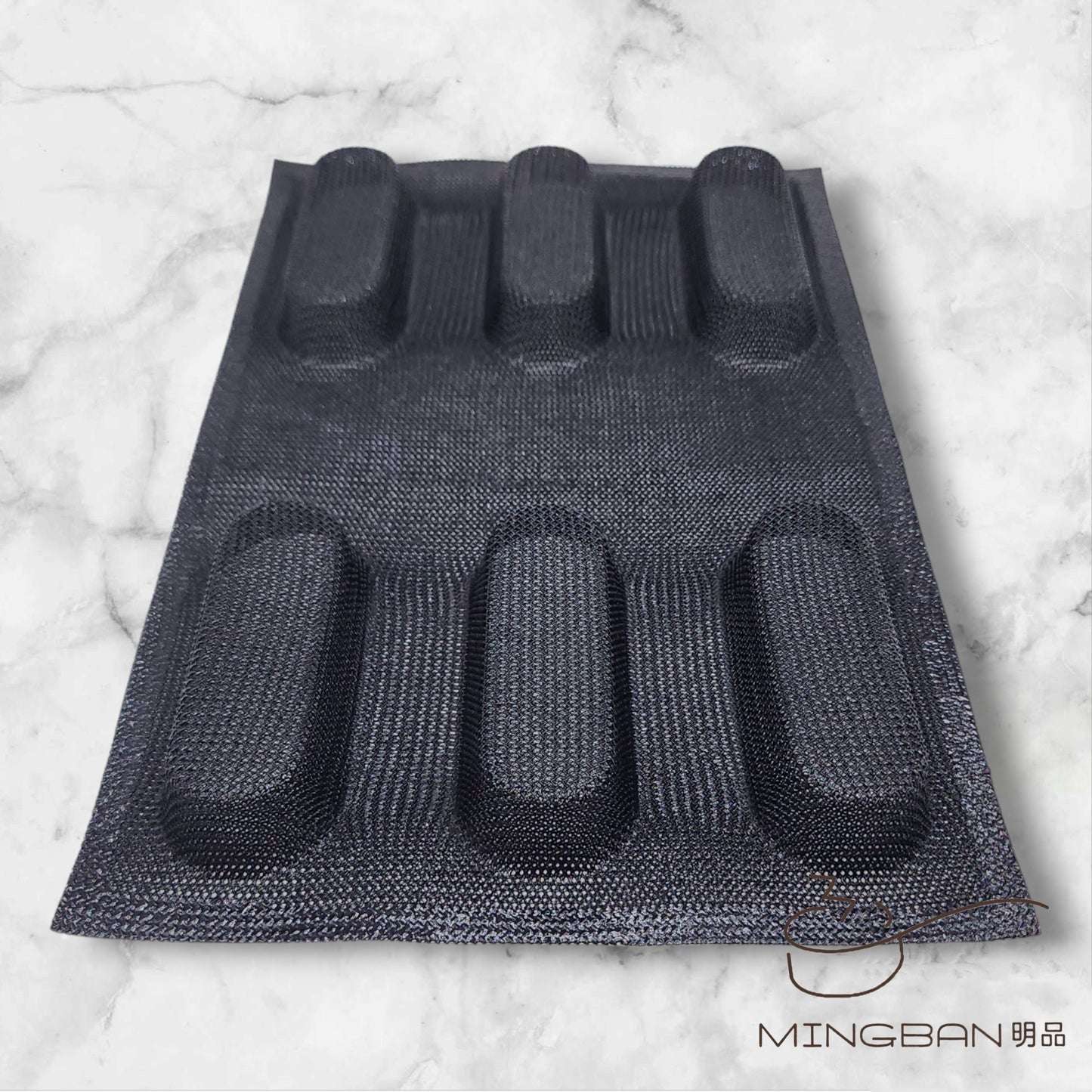 Non-Stick Perforated Fiberglass Baguette Bread Form (Black)