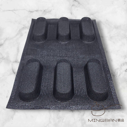 Non-Stick Perforated Fiberglass Baguette Bread Form (Black)