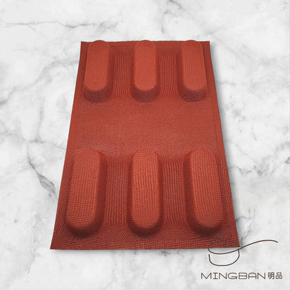 Non-Stick Perforated Fiberglass Baguette Bread Form (Red)