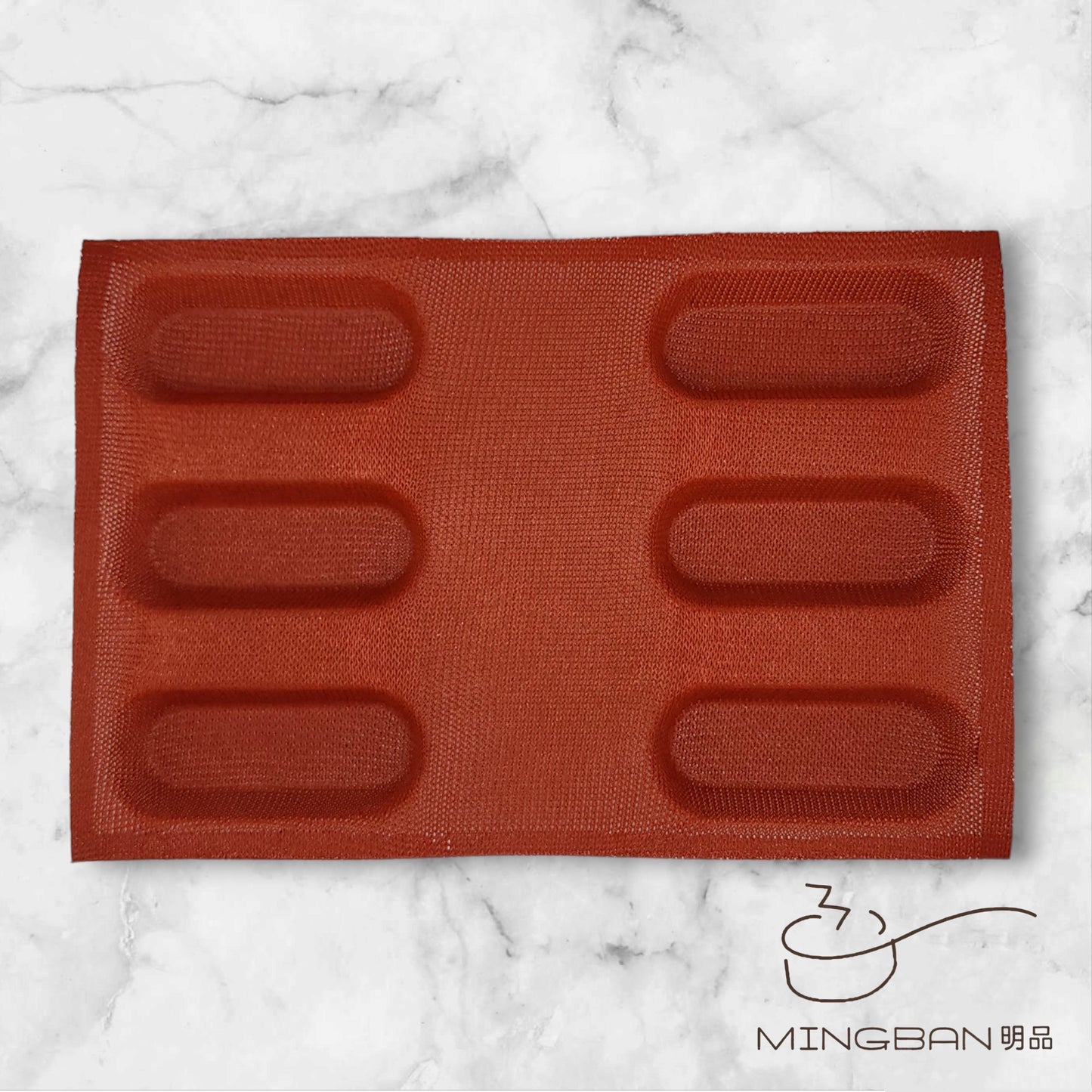 Non-Stick Perforated Fiberglass Baguette Bread Form (Red)