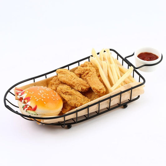 Food Display Basket with One Sauce Cup