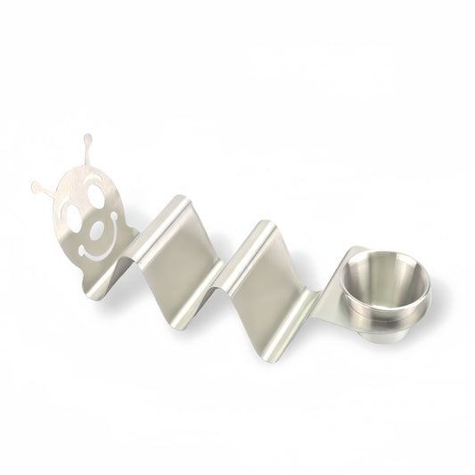 Caterpillar style Taco Holder Stand with Stainless Steel Sauce Cup (Hold 3 Tacos)