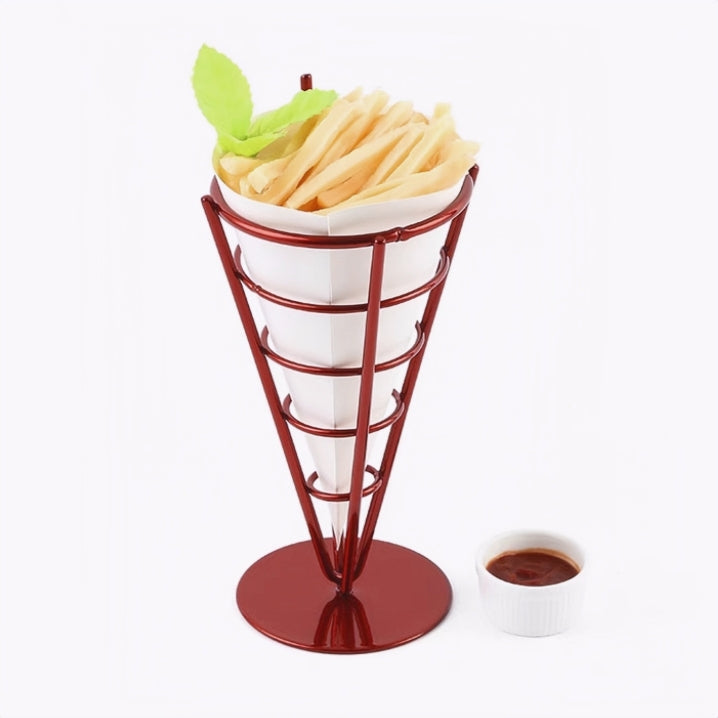 單頭錐形炸物架