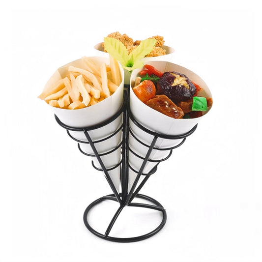 Three Cones Fried Food Display Rack Wire Stand Holder