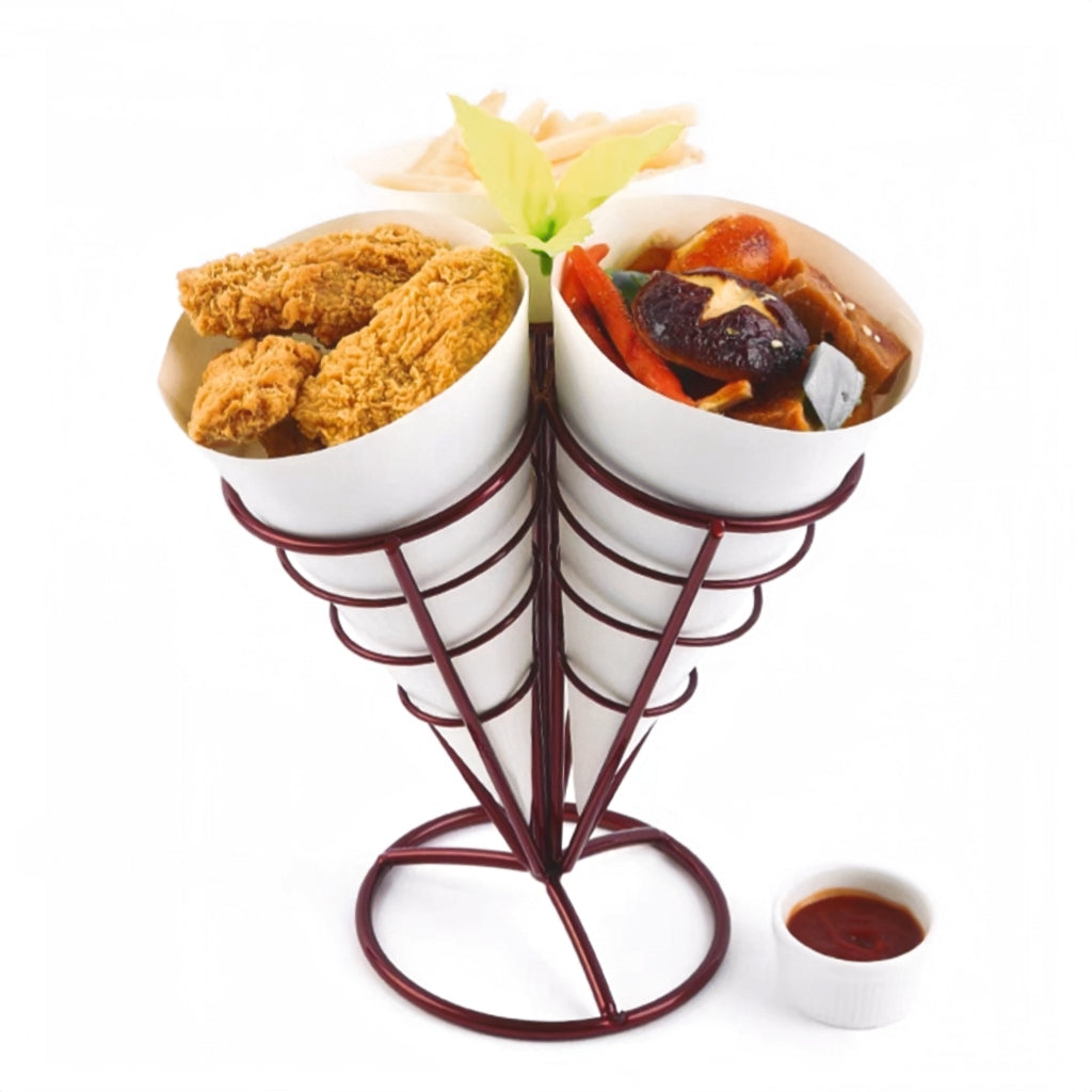 三頭錐形炸物架