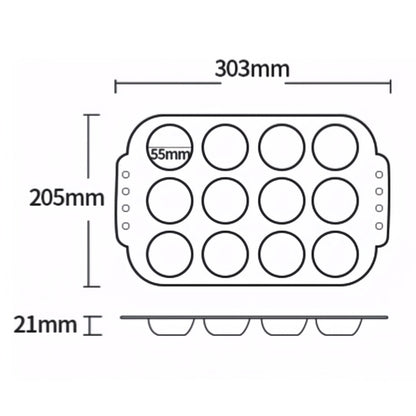 12連迷你Muffin杯子/鬆餅蛋糕模 焗盤 (金色)