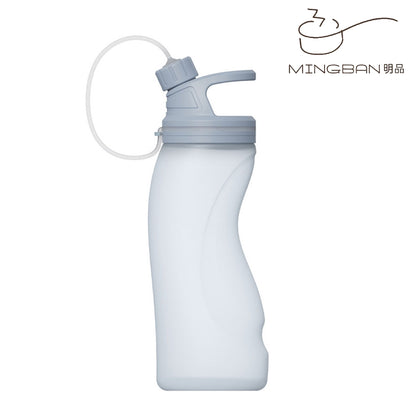 Environmentally friendly high silicone foldable portable water bottle