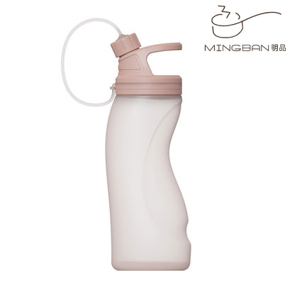 Environmentally friendly high silicone foldable portable water bottle