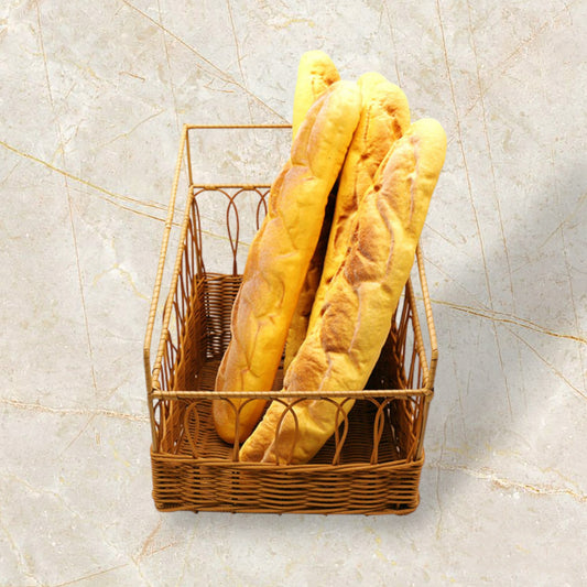 Handwoven PP imitation rattan baguette basket