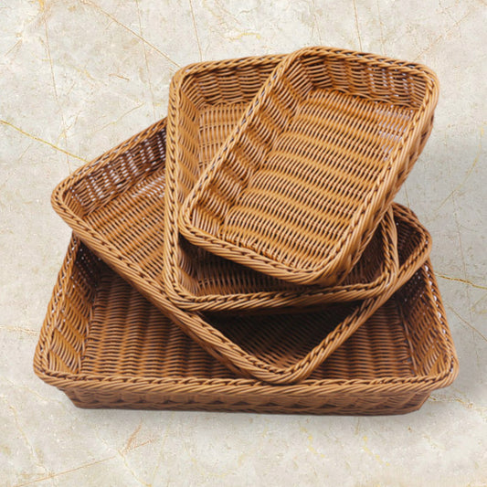 Hand-woven PP imitation rattan woven bread basket