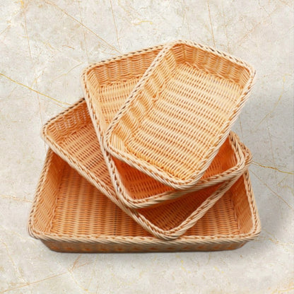 手工編織 PP 仿藤編織麵包籃