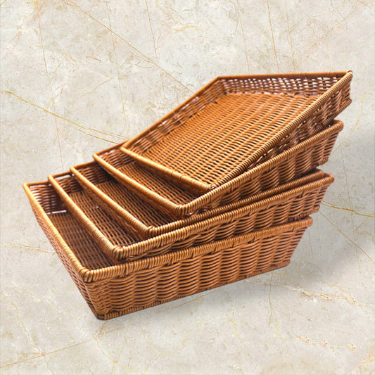 Hand-woven PP imitation rattan woven bread basket