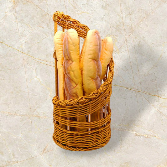 Handwoven PP imitation rattan baguette basket