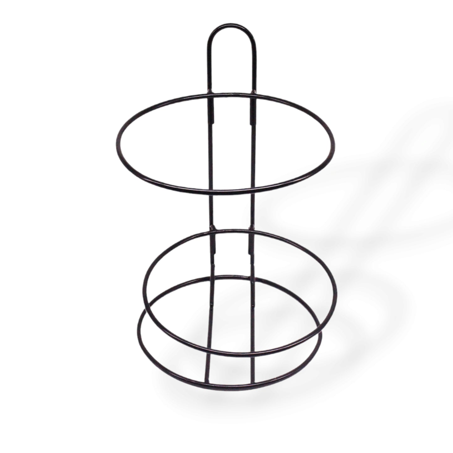 兩層麵包籃鐵架 (放置PP仿藤編織圓形籃子)