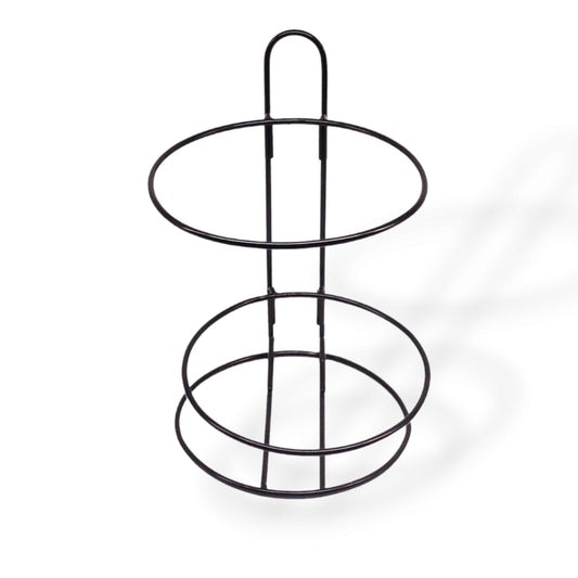 Two-layer bread basket iron rack (for placing PP imitation rattan woven round basket)