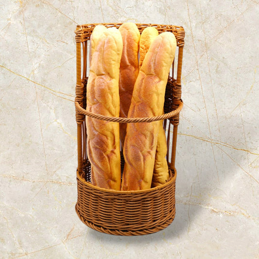 Handwoven PP imitation rattan baguette basket