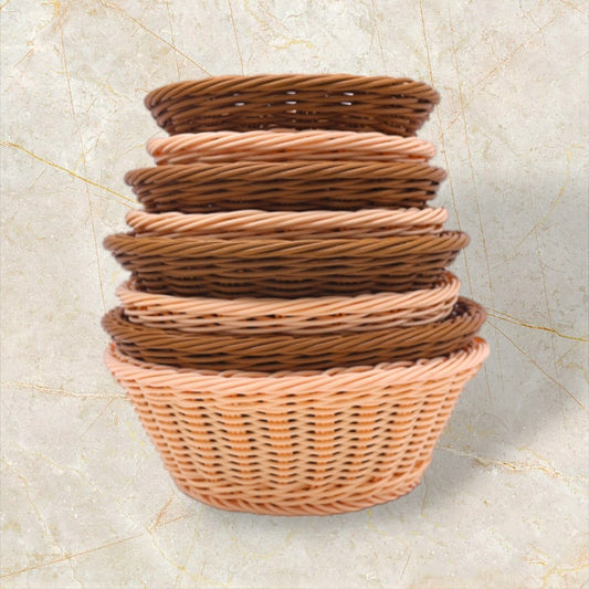 Hand-woven PP imitation rattan woven bread basket