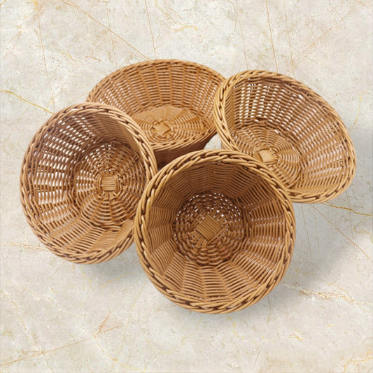 Hand-woven PP imitation rattan woven bread basket