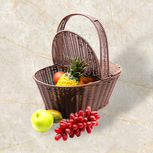 Handwoven PP Imitation Rattan Woven Picnic Basket