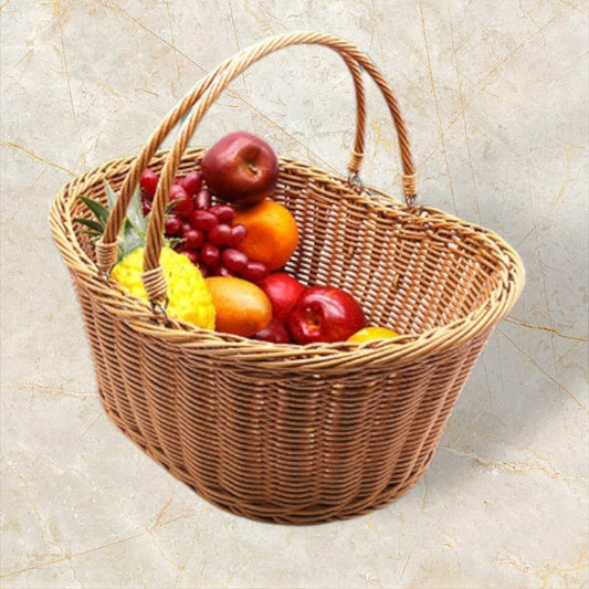 Handwoven PP Imitation Rattan Woven Picnic Basket