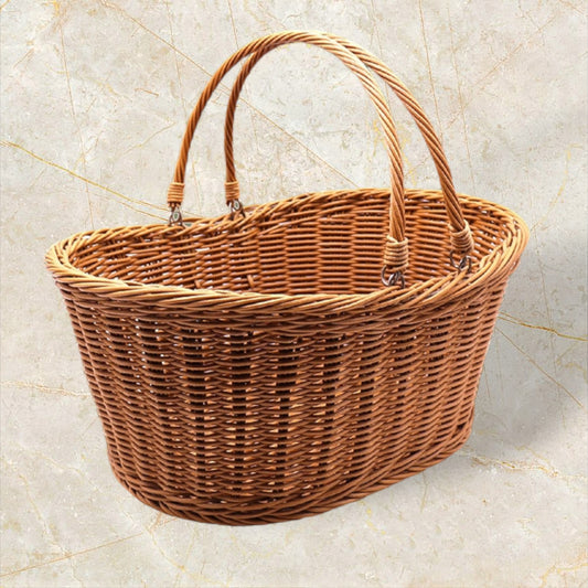 Handwoven PP Imitation Rattan Woven Picnic Basket