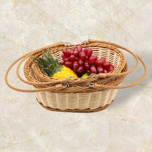 Handwoven PP Imitation Rattan Woven Picnic Basket
